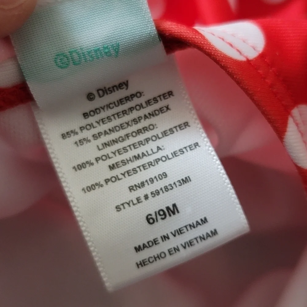 Disney Baby 6-9 Months Minnie Mouse Polka Dot Tutu One Piece Swimsuit